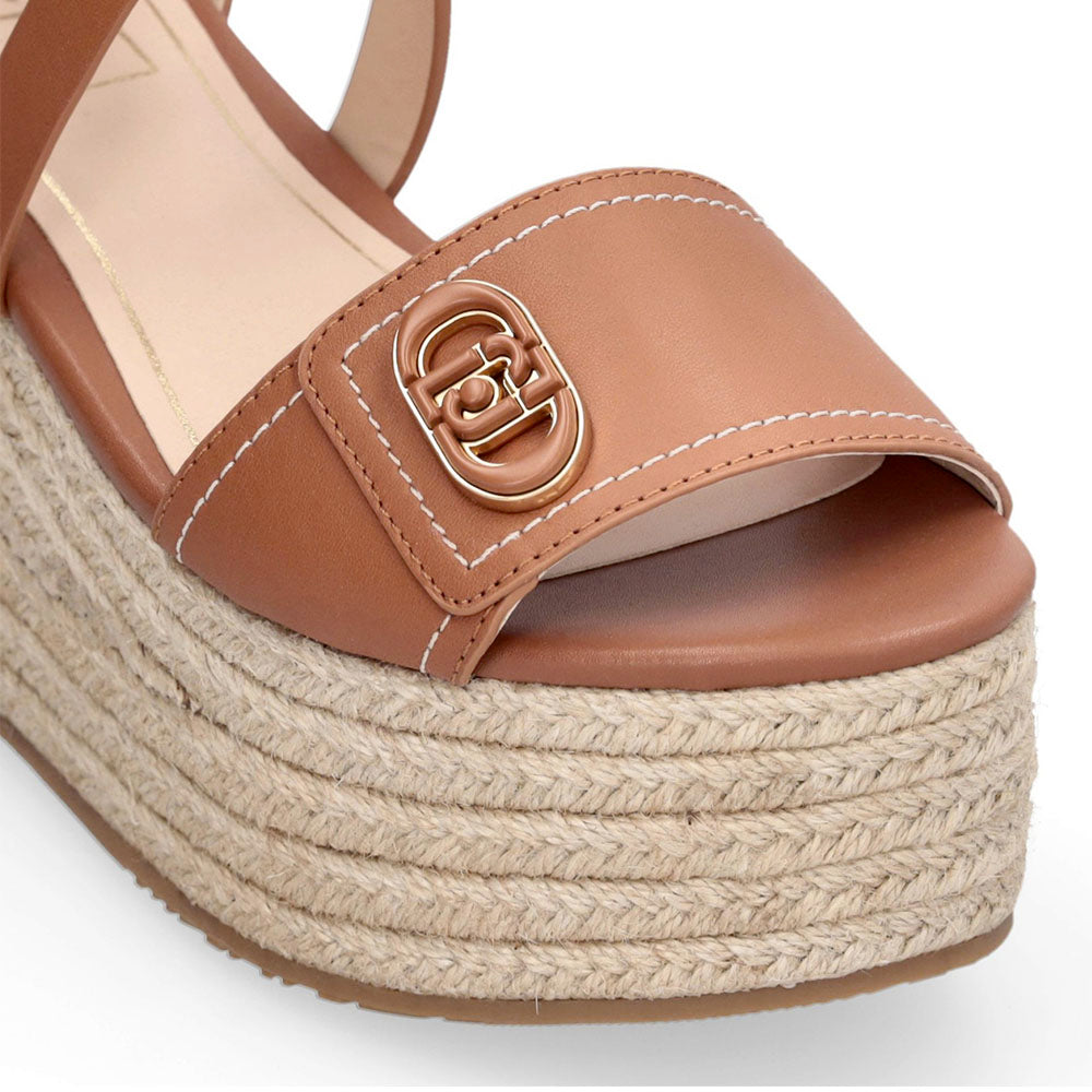 Sandali Donna con Zeppa LIU JO Bali 01 in Pelle color Cuoio