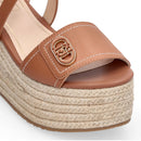 Sandali Donna con Zeppa LIU JO Bali 01 in Pelle color Cuoio
