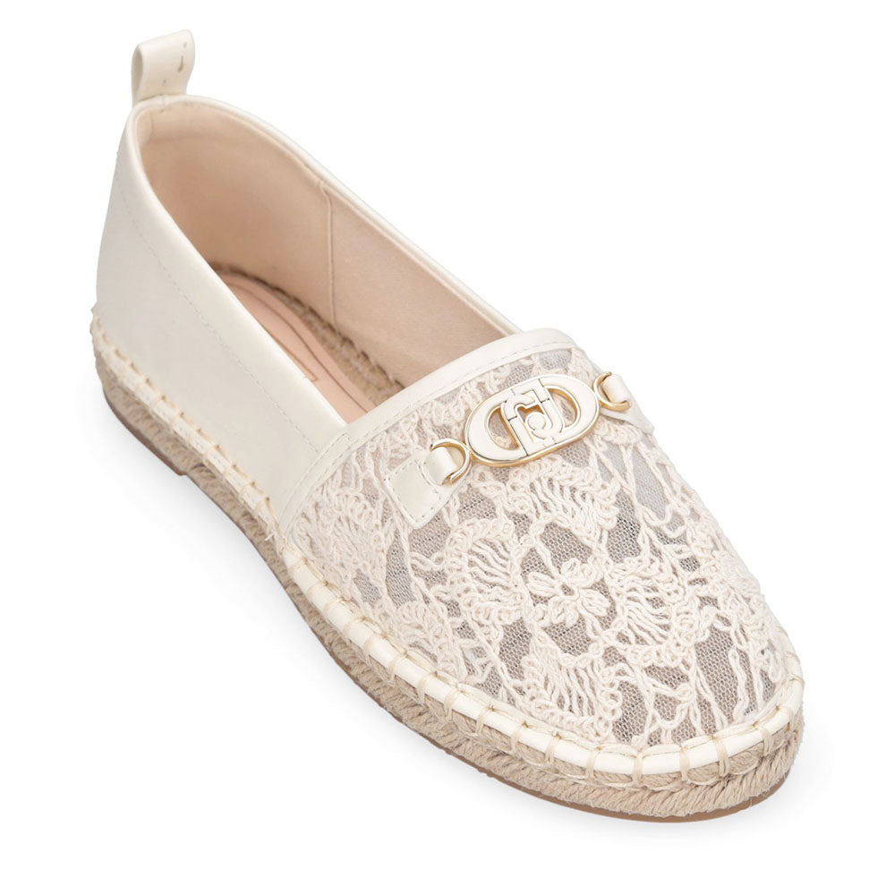 Espadrillas Donna LIU JO Capri 04 in Ecopelle e Pizzo Macrame Avorio