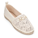 Espadrillas Donna LIU JO Capri 04 in Ecopelle e Pizzo Macrame Avorio