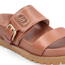 Ciabatte Donna Doppia Fascia LIU JO Livia 02 in Pelle color Cuoio