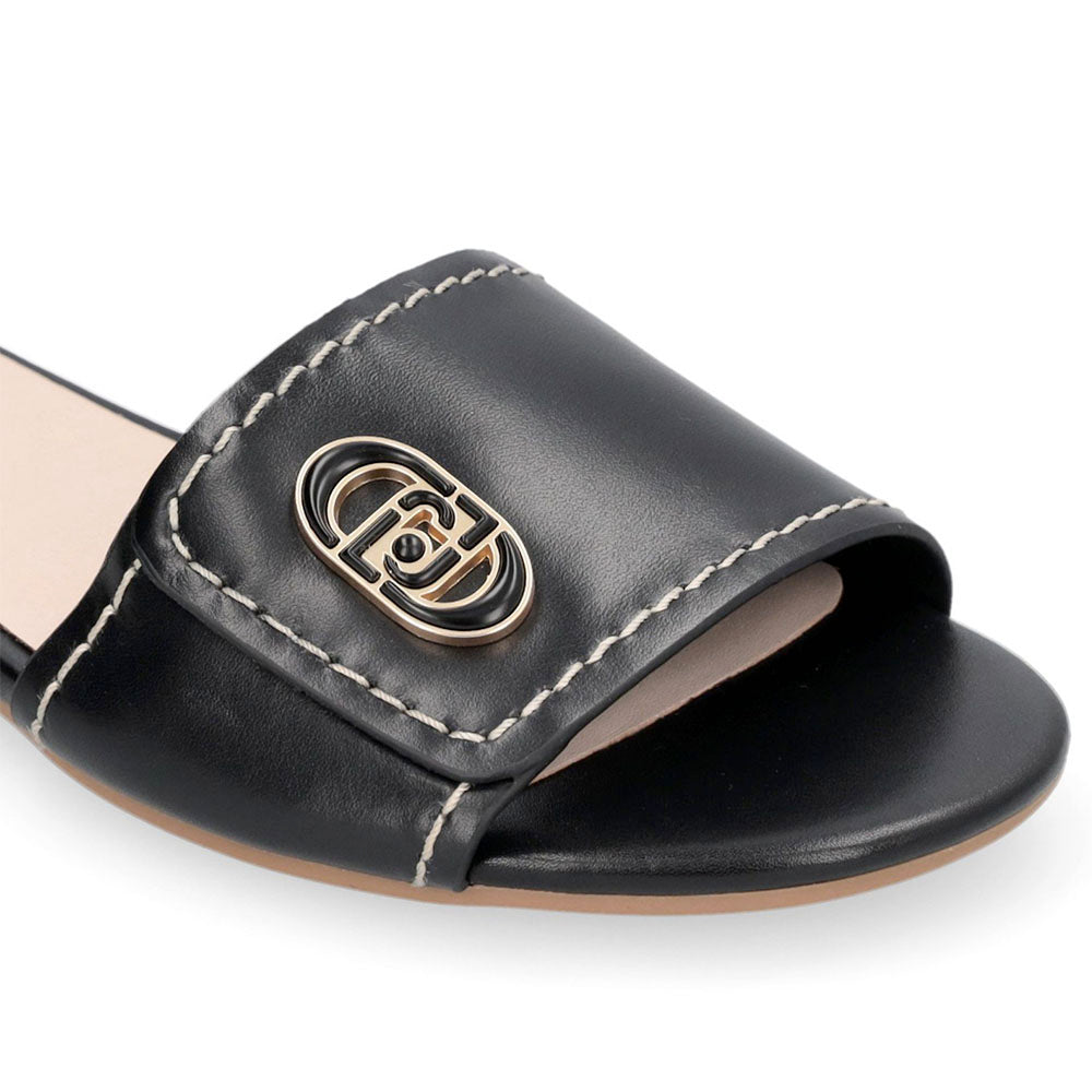 Ciabatte Donna Flat LIU JO Sandy 03 in Pelle Nera
