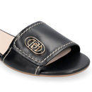 Ciabatte Donna Flat LIU JO Sandy 03 in Pelle Nera