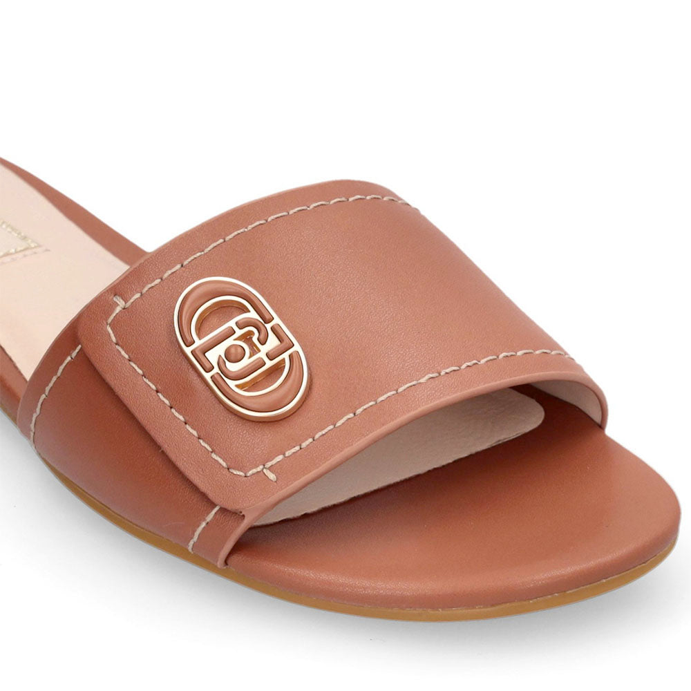 Ciabatte Donna Flat LIU JO Sandy 03 in Pelle Marrone