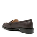 Mocassino Donna LIU JO linea Madison 02 in Pelle color Moka e Inserto in Cavallino Leopardato