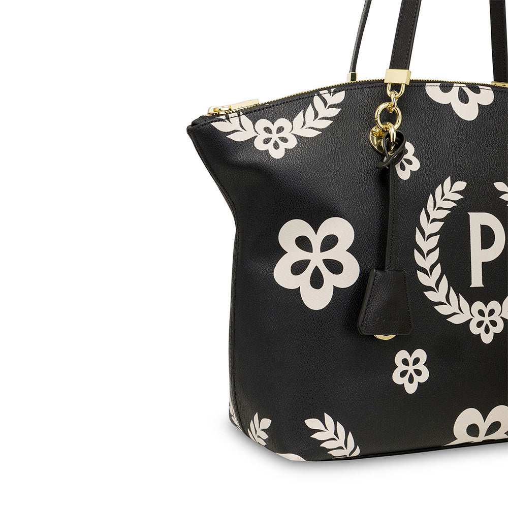 Shopping Bag POLLINI linea Day Si! Heritage Nero e Bianco