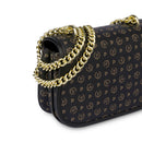 Borsa Donna a Tracolla Media POLLINI linea Heritage Logo Classic Nero e Nero