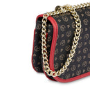Borsa Donna a Tracolla Media POLLINI linea Heritage Logo Classic Nero e Lacca
