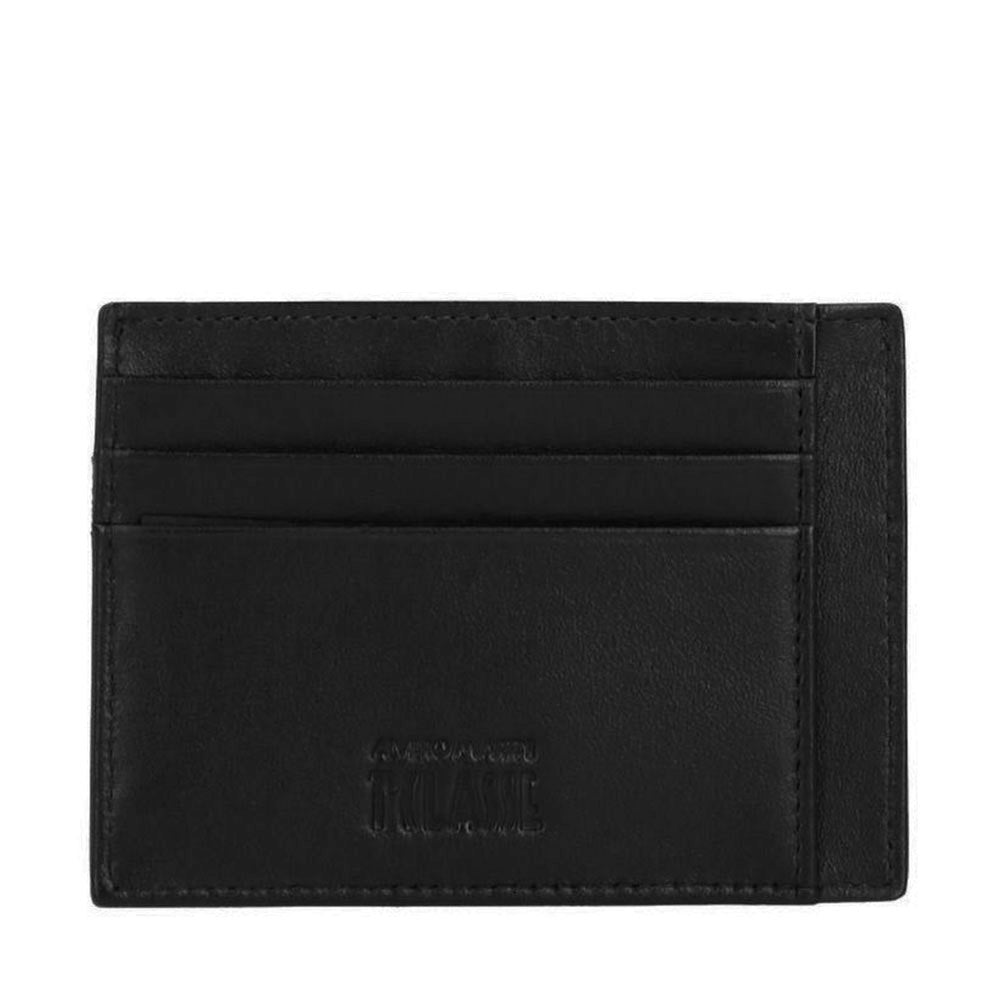 Portacarte Uomo 1A Classe Alviero Martini in Pelle Nera con Inserto Geo Classic W354