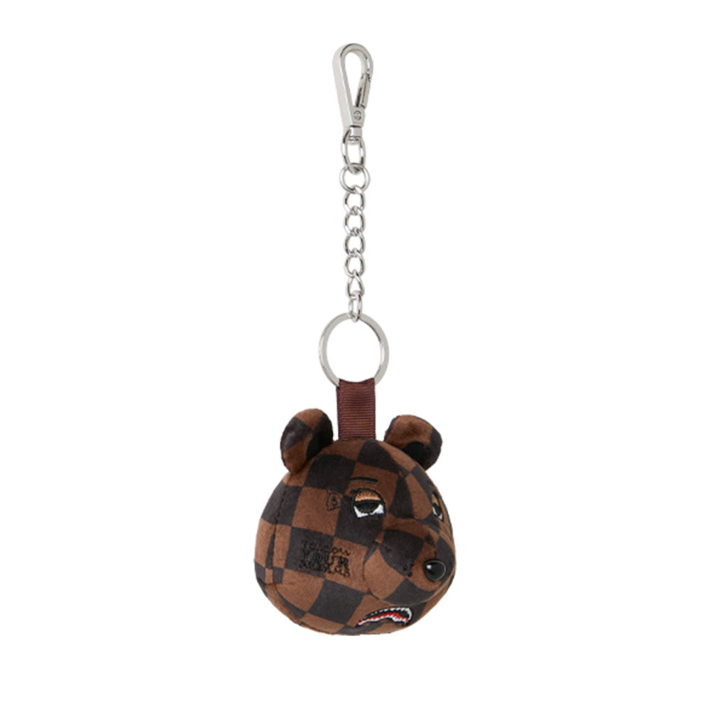 Portachiavi a Forma di Orso SPRAYGROUND stampa Brown Checker Bear Head