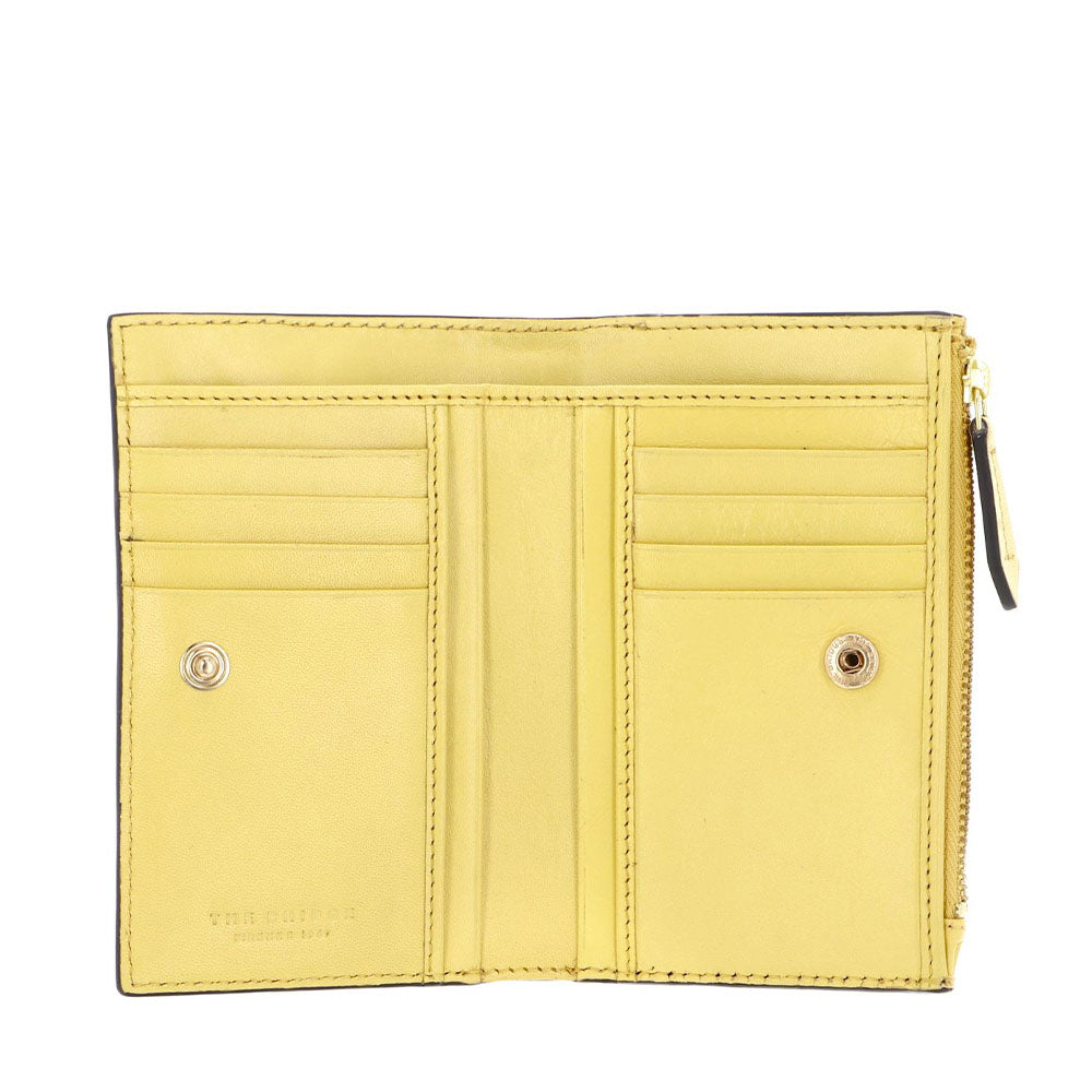 Portafoglio Donna con Bottone THE BRIDGE linea Lucrezia in Pelle Giallo Banana