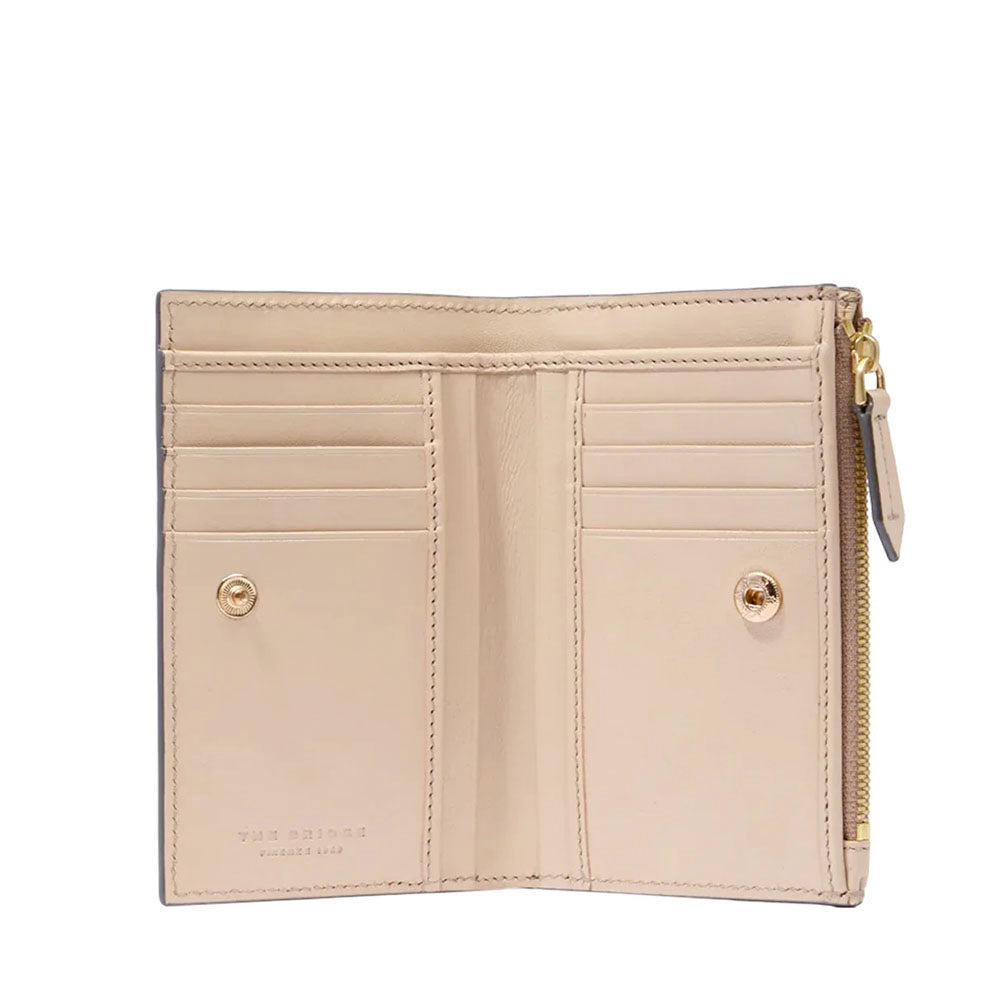 Portafoglio Donna con Bottone THE BRIDGE linea Lucrezia in Pelle color Burro