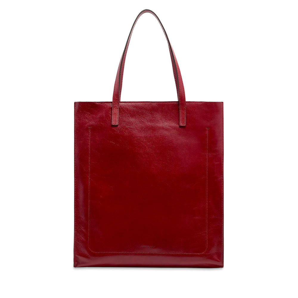 Borsa Donna Shopper Verticale THE BRIDGE linea Mirra in Pelle Rosso Mattone