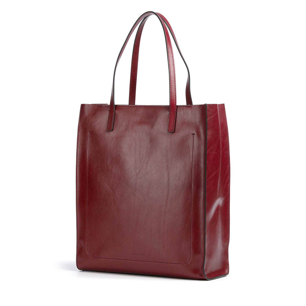 Borsa Donna Shopper Verticale THE BRIDGE linea Mirra in Pelle Rosso Barolo