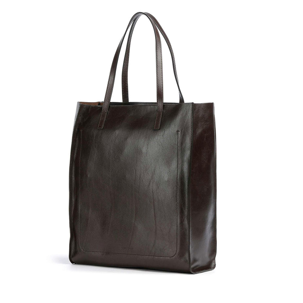 Borsa Donna Shopper Verticale THE BRIDGE linea Mirra in Pelle color Moka