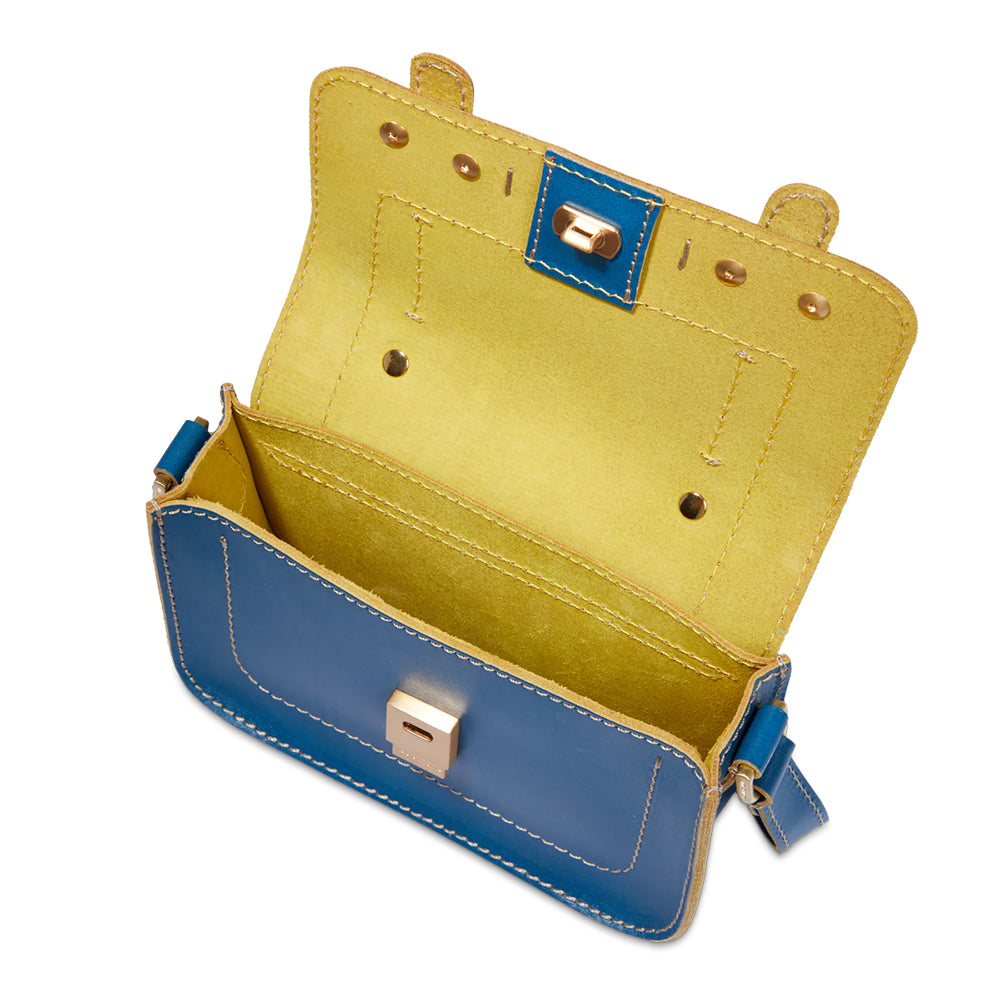 Borsa Donna Mini a Mano THE BRIDGE linea Ester in Pelle Blu Jeans