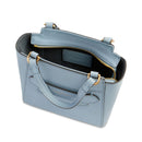Damen-Henkeltasche THE BRIDGE Modell Lucrezia aus aquablauem Leder