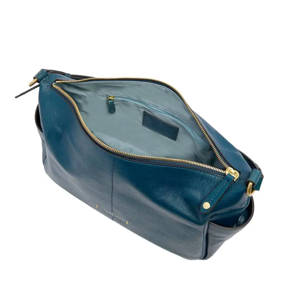 Borsa Donna a Spalla THE BRIDGE linea Letizia in Pelle Blu Pavone