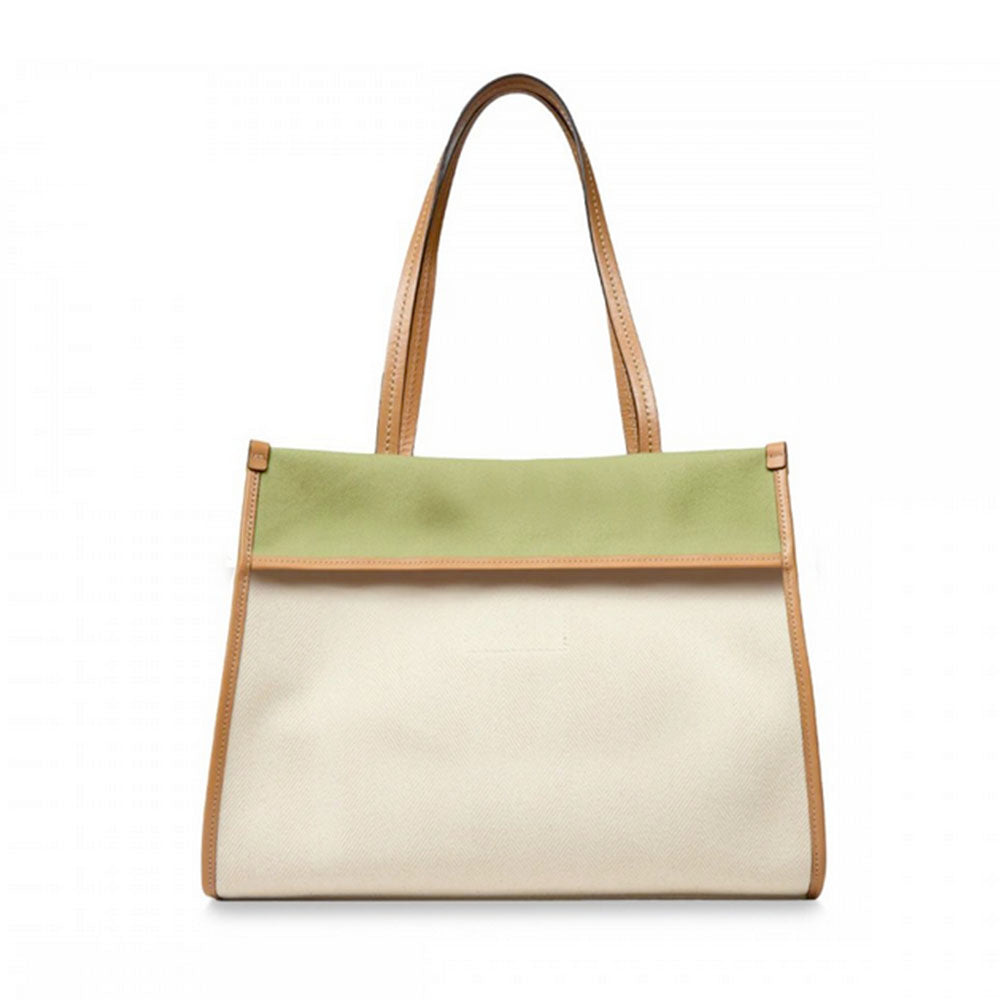 Shopping Bag THE BRIDGE linea Elisa in Cotone e Pelle Naturale Marzapane e Fico