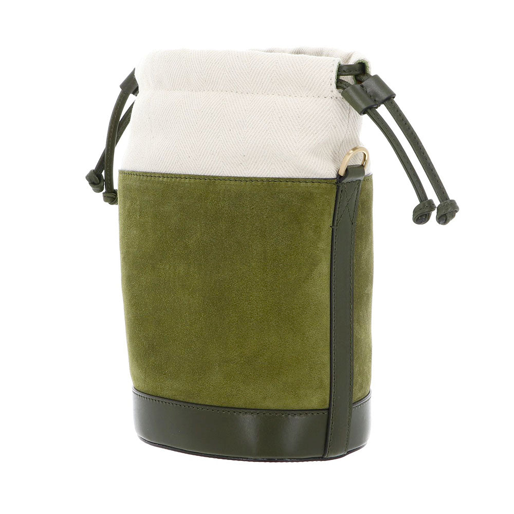 Borsa Donna a Secchiello THE BRIDGE linea Greta in Camoscio Verde Timo