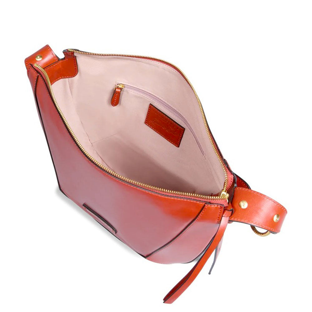 Borsa Donna a Spalla THE BRIDGE linea Fedora in Pelle Arancio Bruciato