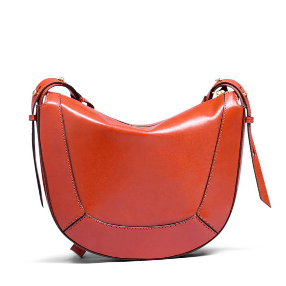 Damen-Umhängetasche THE BRIDGE Modell Fedora aus Leder in Burnt Orange
