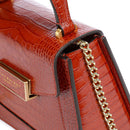 Borsa Donna a Mano THE BRIDGE linea Ginevra Wow in Pelle stampa Cocco Arancio Bruciato