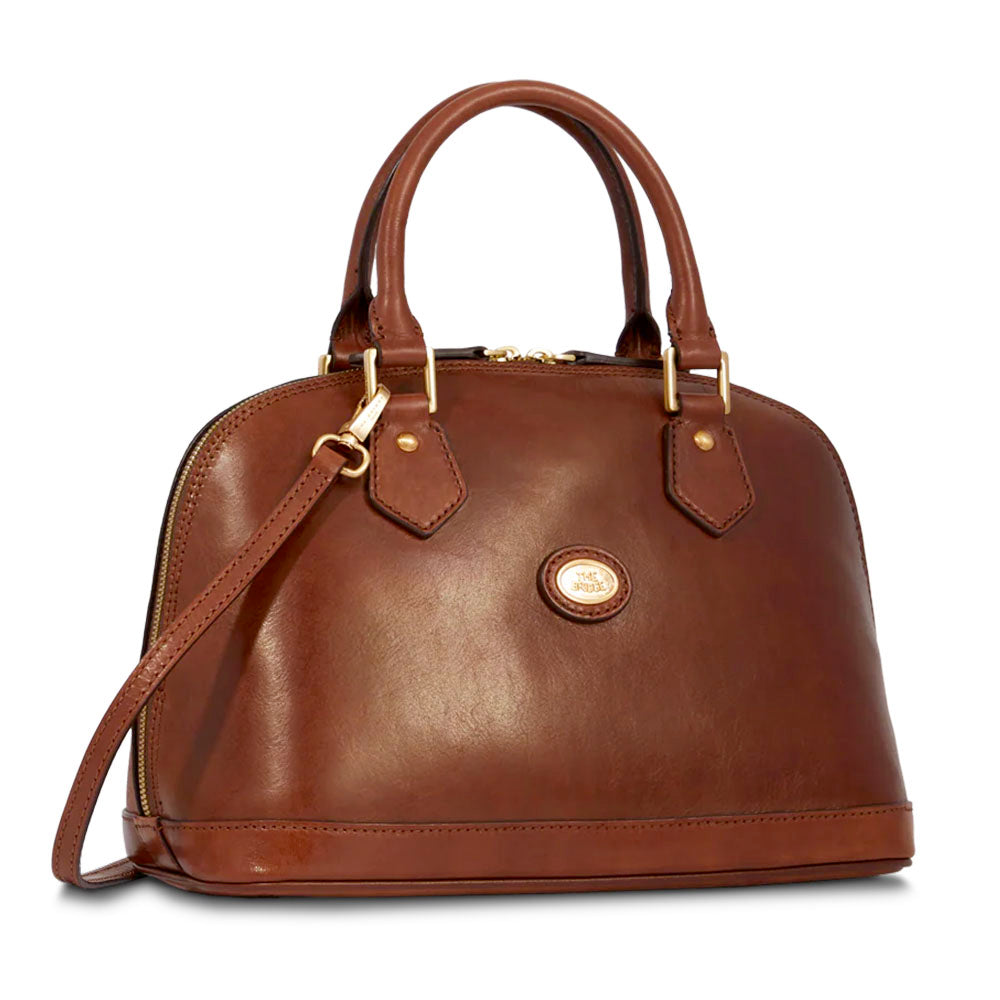 Women's Brown Leather Two-Handle Bag THE BRIDGE Story