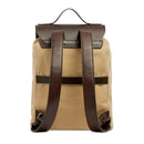 Zaino Uomo THE BRIDGE linea Igor in Tessuto Cerato Beige e Pelle Testa di Moro