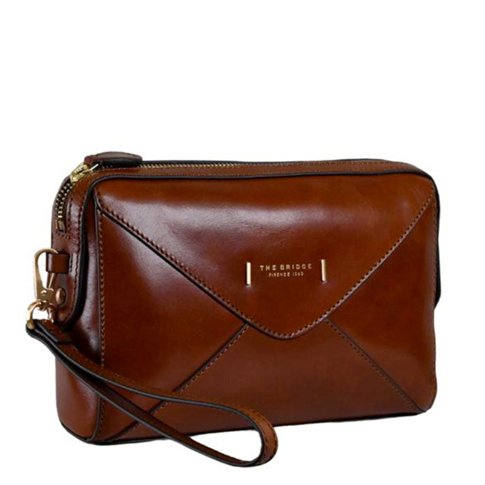 Pochette Donna THE BRIDGE linea Frida in Pelle Marrone