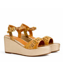 Sandali Donna con Zeppa 1A Classe Alviero Martini in Eco Nappa stampa Geo Classic 1406