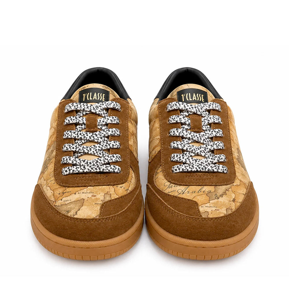 Sneakers Donna 1A Classe Alviero Martini in Tessuto Geo Classic e Inserto Leopardato 1610