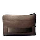 Pochette Unisex GIANNI CONTI in Pelle Martellata Marrone Scuro