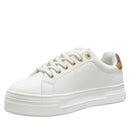 Sneakers Platform 1A Classe Alviero Martini in Eco Nappa Bianca con Dettaglio Geo Beige 2412