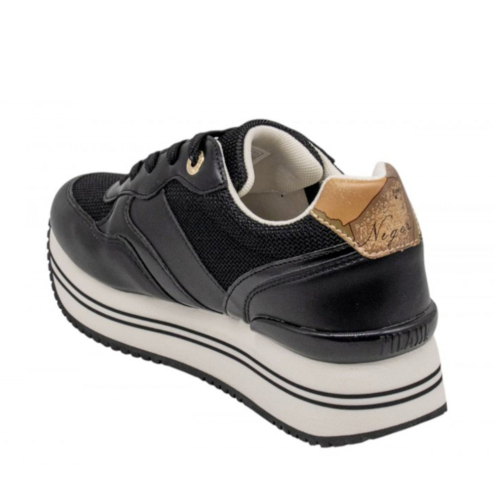 Sneakers Running 1A Classe Alviero Martini Nere con Dettaglio stampa Geo Beige 2441