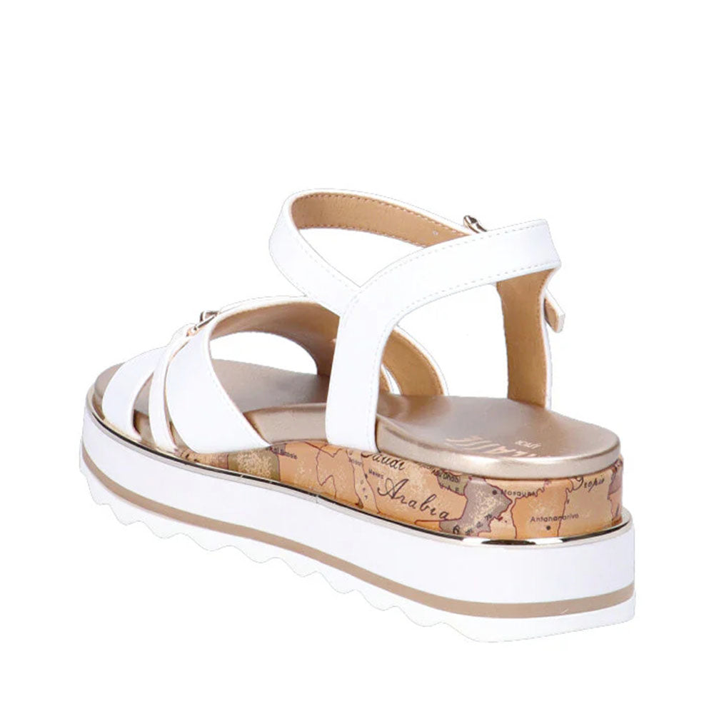 Sandali con Zeppa 1A Classe Alviero Martini in Eco Nappa Bianca 2476