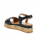 Sandali Platform 1A Classe Alviero Martini in Eco Nappa Nera con Suola Geo Classic 2479