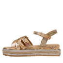Sandali Platform 1A Classe Alviero Martini in Eco Nappa Oro Rosa e Geo Beige 2488