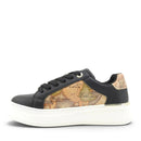 Sneakers Platform 1A Classe Alviero Martini in Eco Nappa Nera con Dettagli Geo Classic 2536