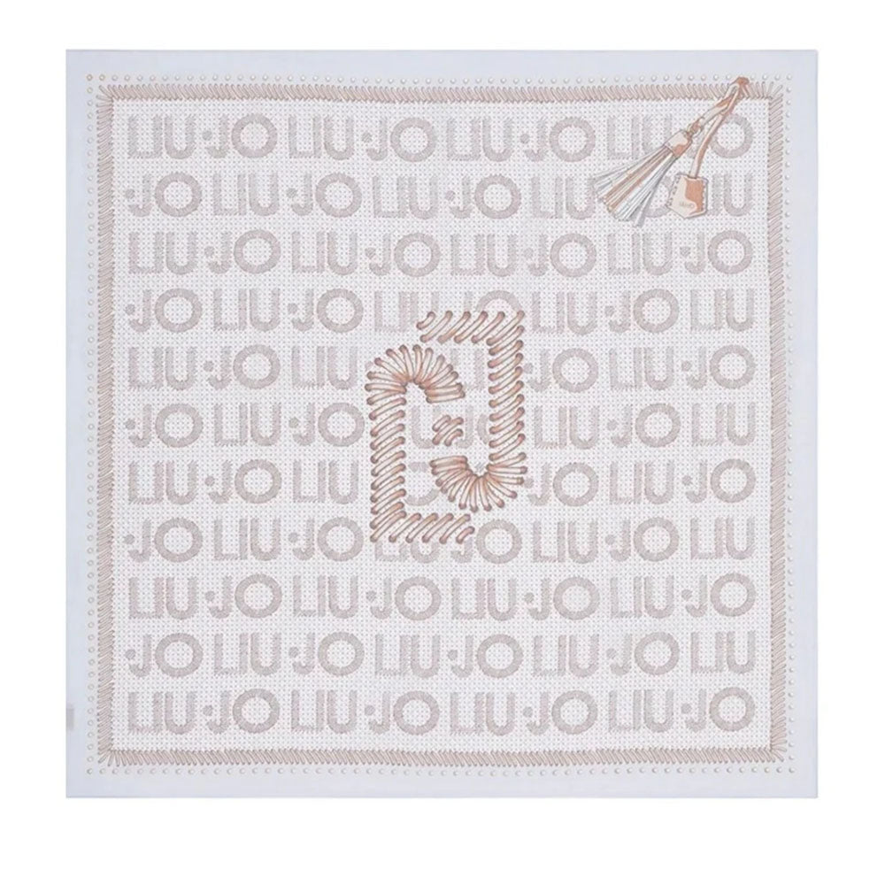 Foulard Donna 120 x 120 cm LIU JO in Tessuto Stampato Blu Chiaro