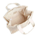 Tote Bag Donna LIU JO in Tessuto Jacquard Beige con Logo All Over