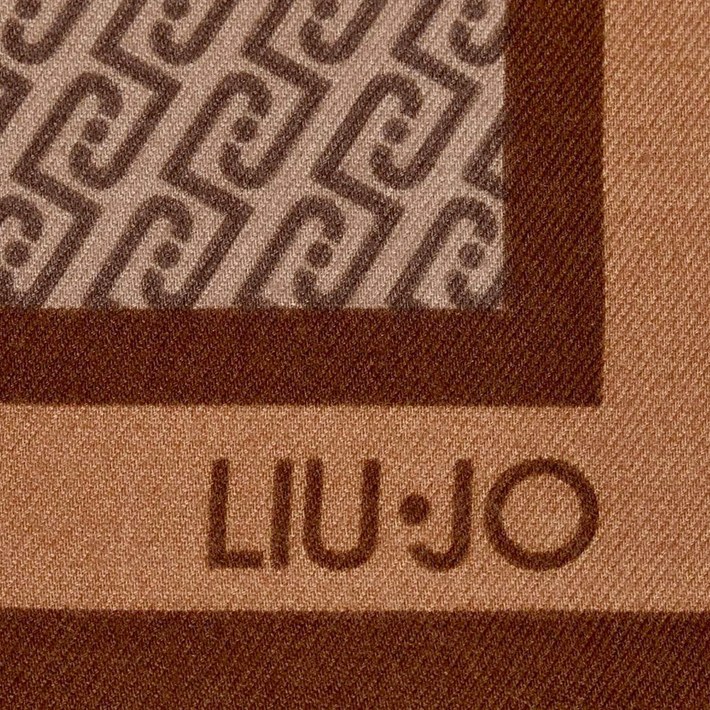 Foulard Donna 120 x 120 cm LIU JO stampa Logo Monogram color Cammello