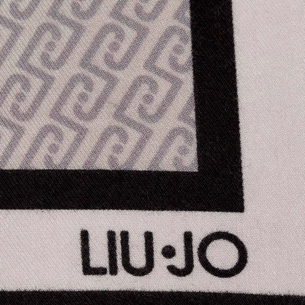Foulard Donna 120 x 120 cm LIU JO stampa Logo Monogram Nero