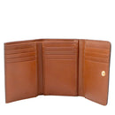 Women's Medium Brown Leather Wallet with Snap Button THE BRIDGE Cecilia