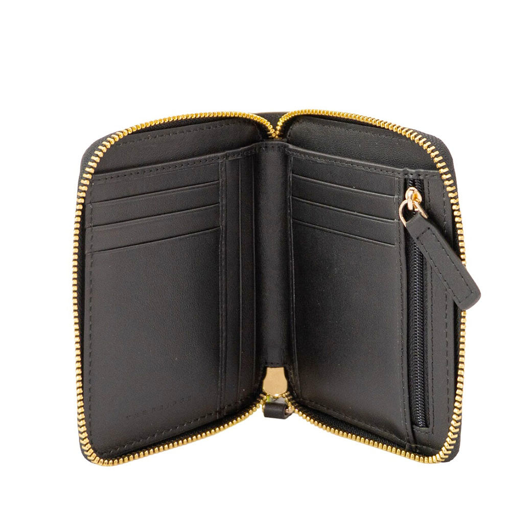 Portafoglio Donna Piccolo Zip Around THE BRIDGE linea Cecilia in Pelle Nera