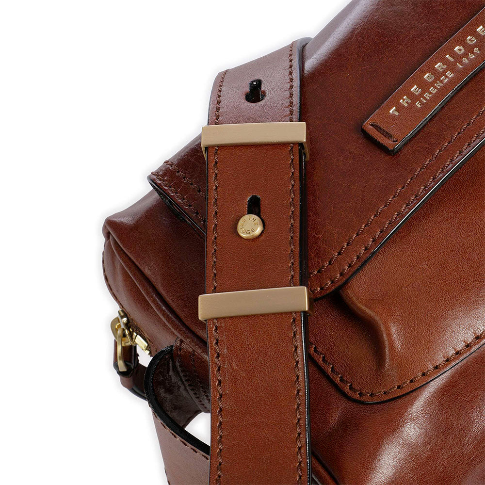 Camera Case Donna a Tracolla THE BRIDGE linea Flora in Pelle Marrone