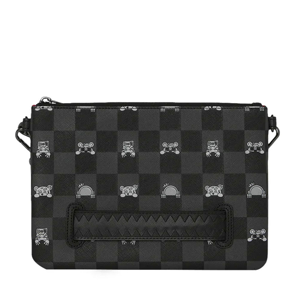 Pochette con Tracolla SPRAYGROUND stampa Gray Peeking Character Check