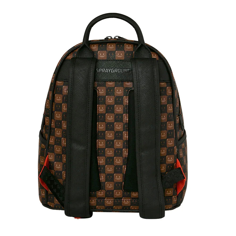 Zaino Small SPRAYGROUND stampa Sharks in Paris WTF Bubble Brown Check