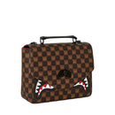 Borsa Donna a Mano SPRAYGROUND stampa Sharks in Paris WTF Bubble Brown Check