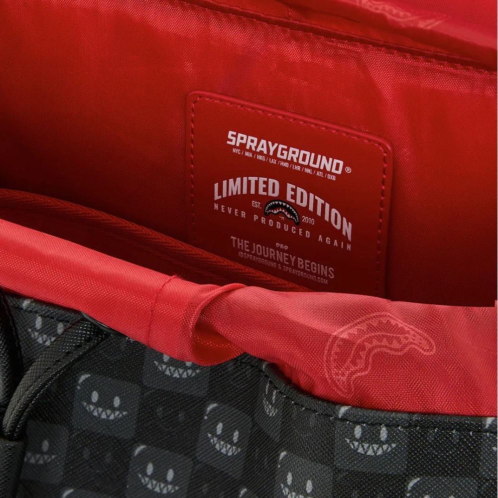 Zaino Unisex SPRAYGROUND stampa Sharks in Paris WTF Bubbly Black Check Monte Carlo